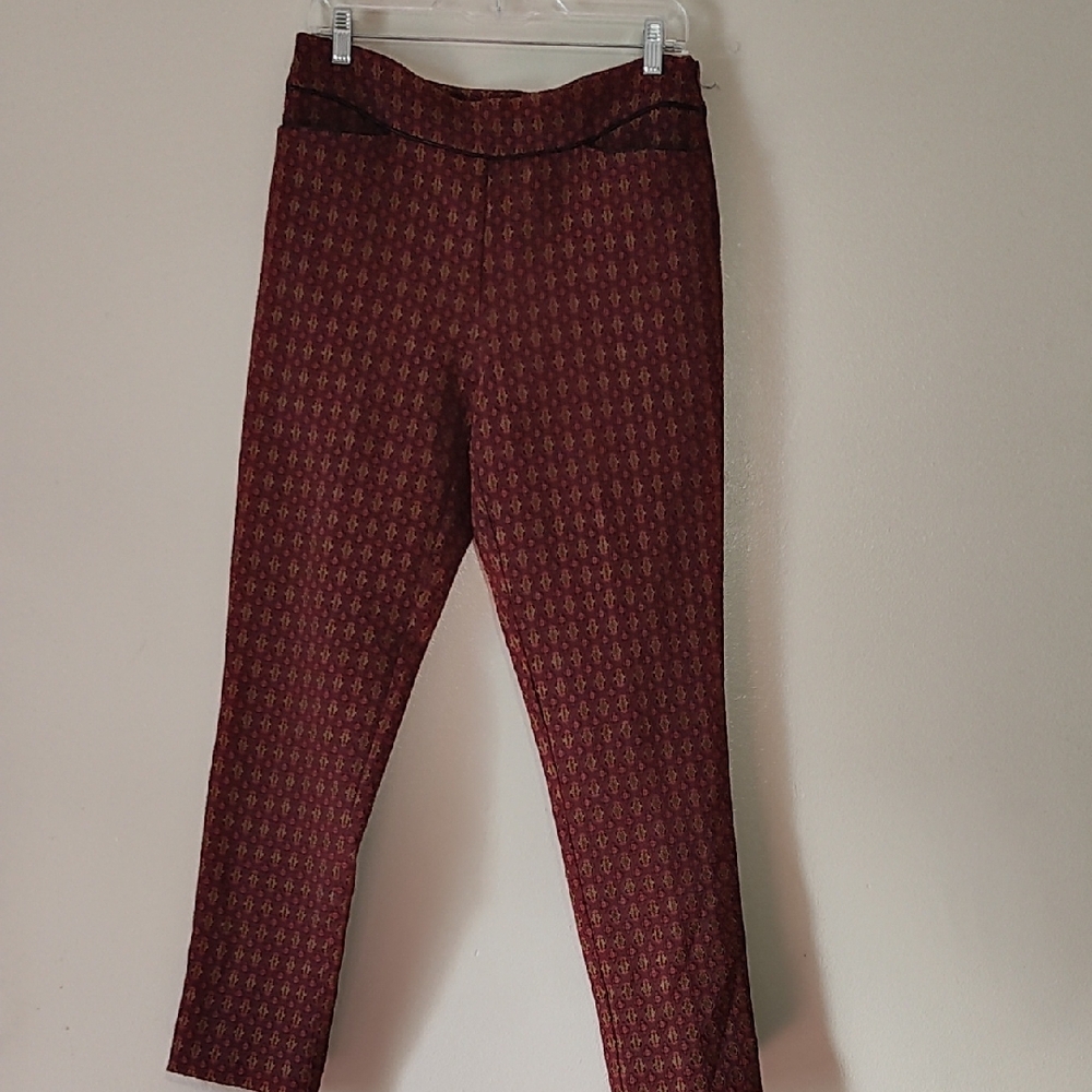 Sara Campbell Red Patterned Pants